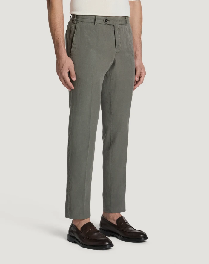Pantaloni Torino Pantaloni Slim in cotone e lino batavia Prezzo Ridotto