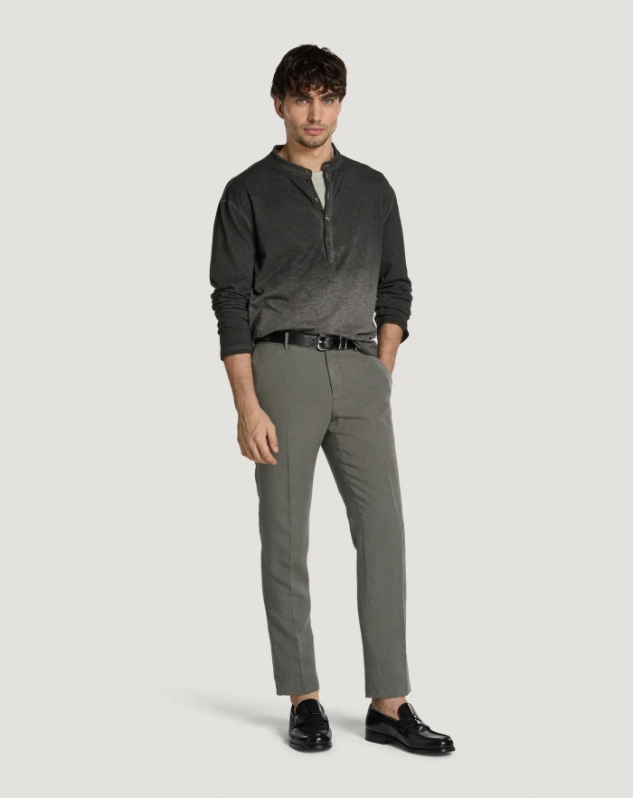 Pantaloni Torino Pantaloni Slim in cotone e lino batavia Prezzo Ridotto