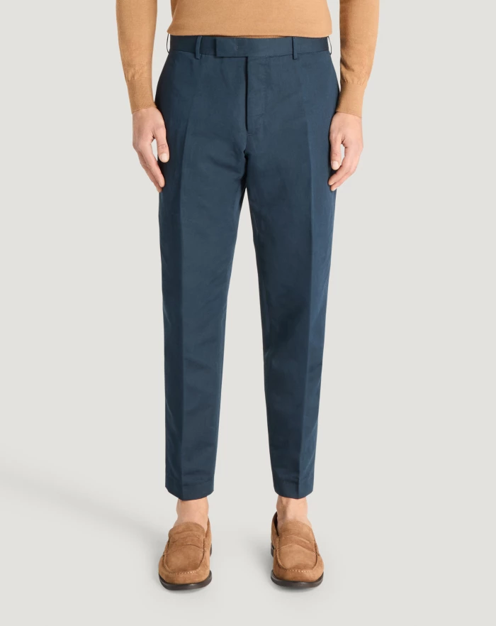 Pantaloni Torino Pantaloni Rebel in gabardina di cotone e lino Presa
