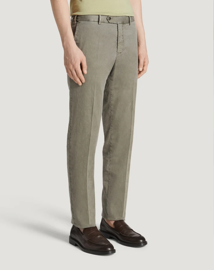 Pantaloni Torino Pantaloni Slim in lino stretch délavé Vendite Flash