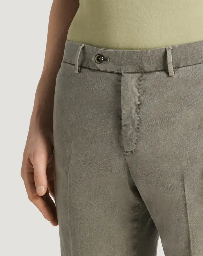Pantaloni Torino Pantaloni Slim in lino stretch délavé Vendite Flash