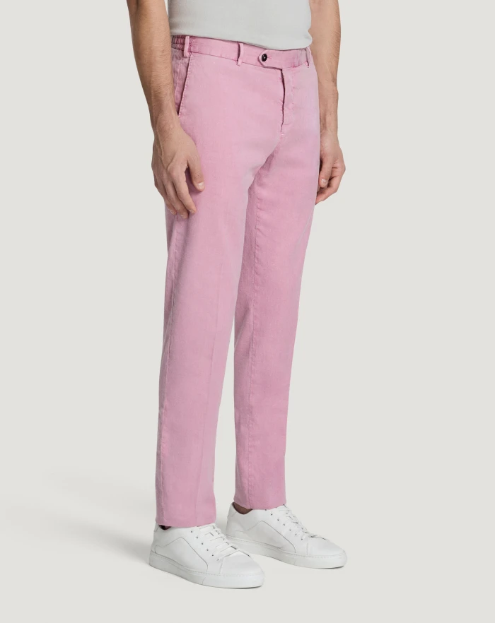 Pantaloni Torino Pantaloni Slim in lino stretch délavé 2025