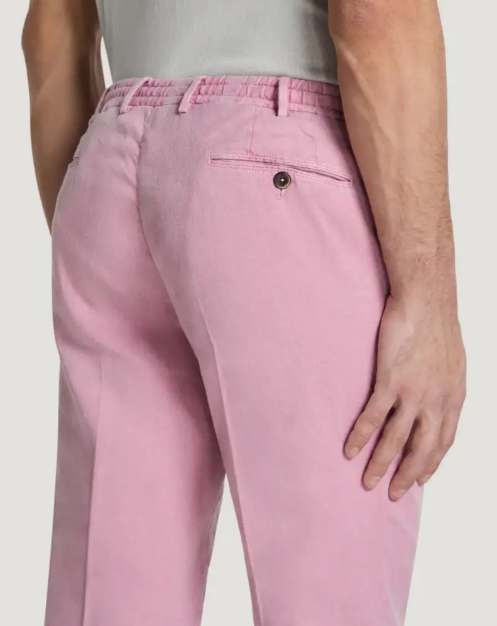 Pantaloni Torino Pantaloni Slim in lino stretch délavé 2025