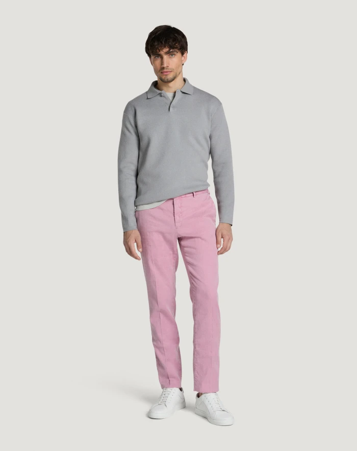 Pantaloni Torino Pantaloni Slim in lino stretch délavé 2025