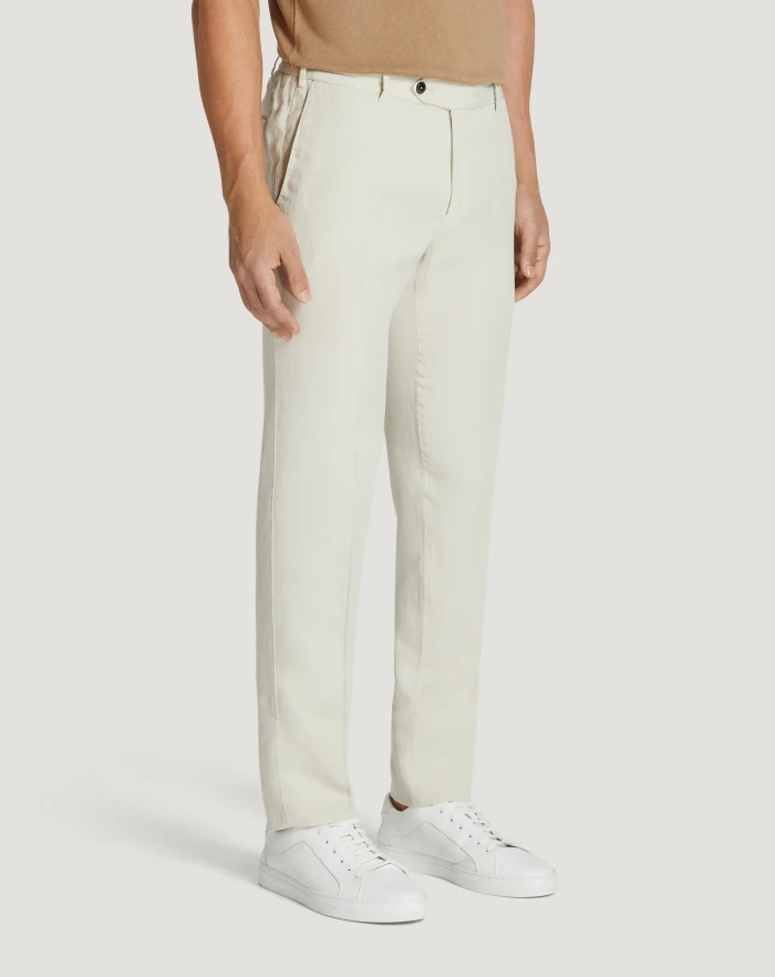 Pantaloni Torino Pantaloni Slim in cotone e lino batavia Qualità
