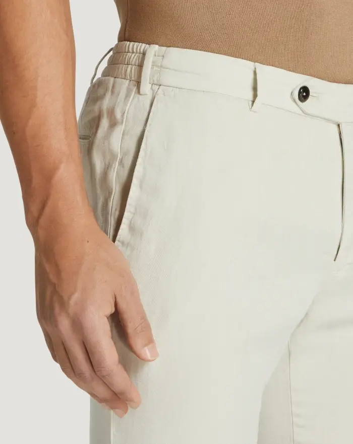 Pantaloni Torino Pantaloni Slim in cotone e lino batavia Qualità