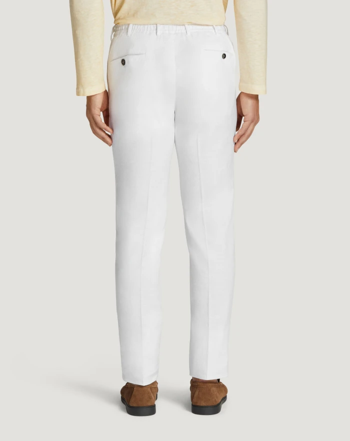 Pantaloni Torino Pantaloni Slim in lino stretch délavé Pezzi Unici