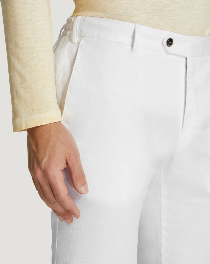 Pantaloni Torino Pantaloni Slim in lino stretch délavé Pezzi Unici