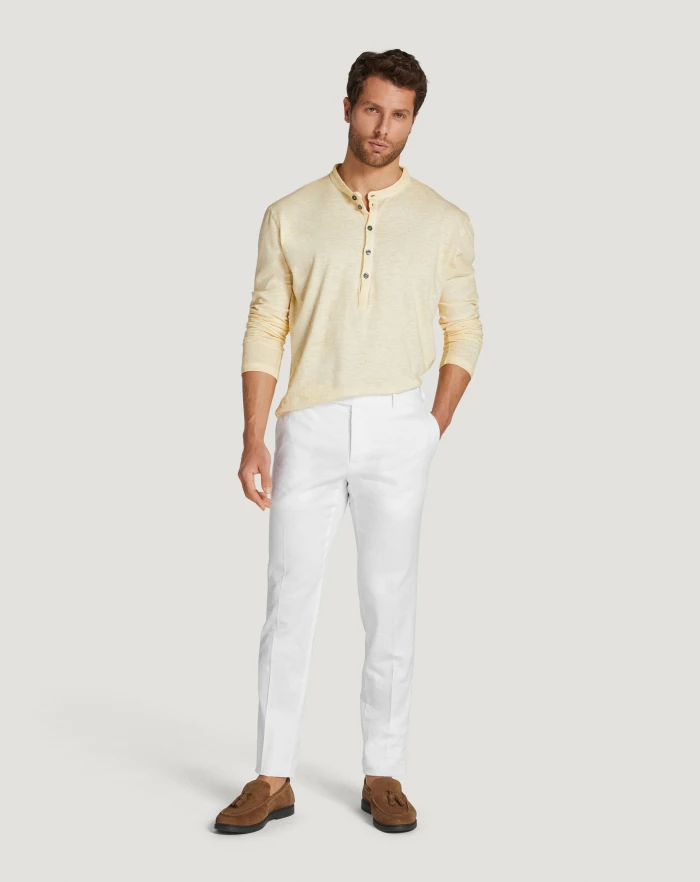 Pantaloni Torino Pantaloni Slim in lino stretch délavé Pezzi Unici