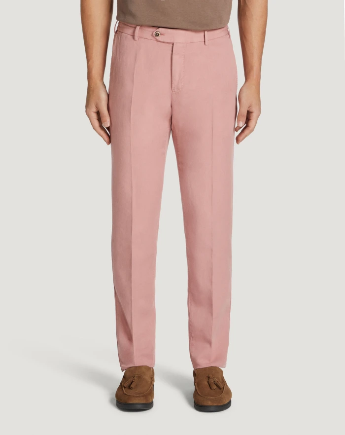 Pantaloni Torino Pantaloni Slim in cotone e lino batavia Promozione Limitata