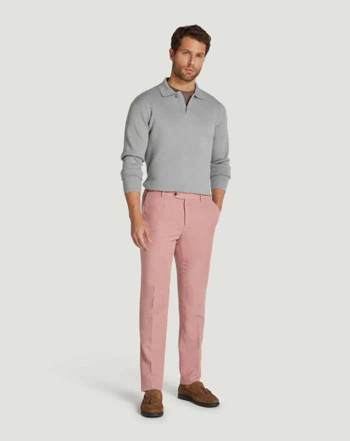 Pantaloni Torino Pantaloni Slim in cotone e lino batavia Promozione Limitata