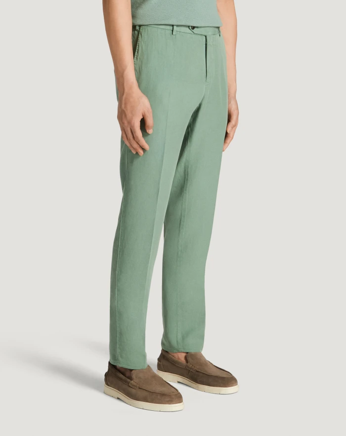 Pantaloni Torino Pantaloni Slim in cotone e lino batavia Prezzo Ridotto