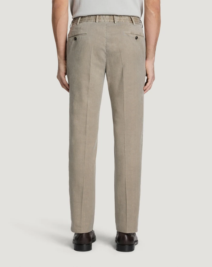 Pantaloni Torino Pantaloni Slim in lino stretch délavé Offerte