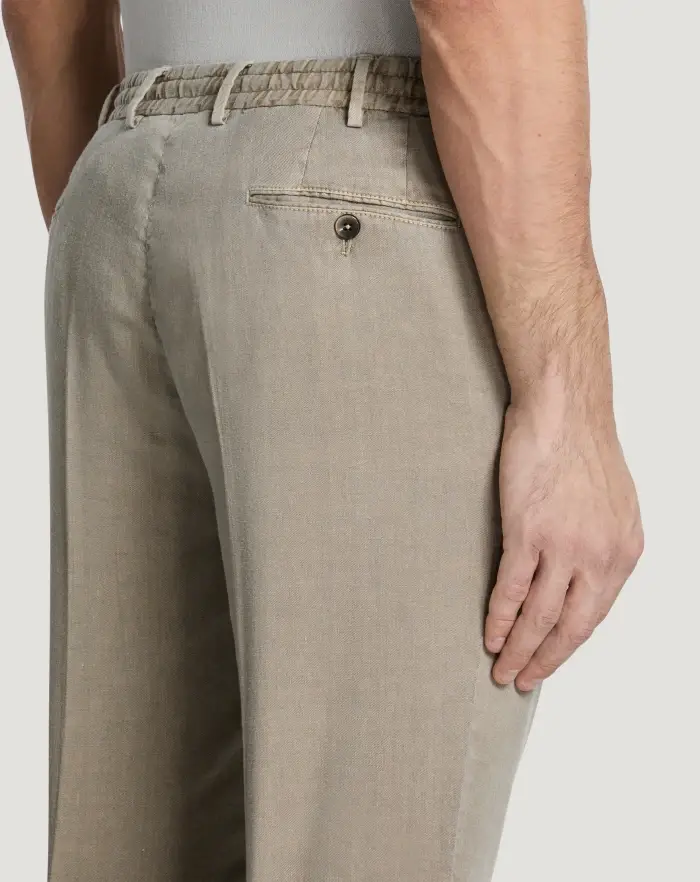 Pantaloni Torino Pantaloni Slim in lino stretch délavé Offerte