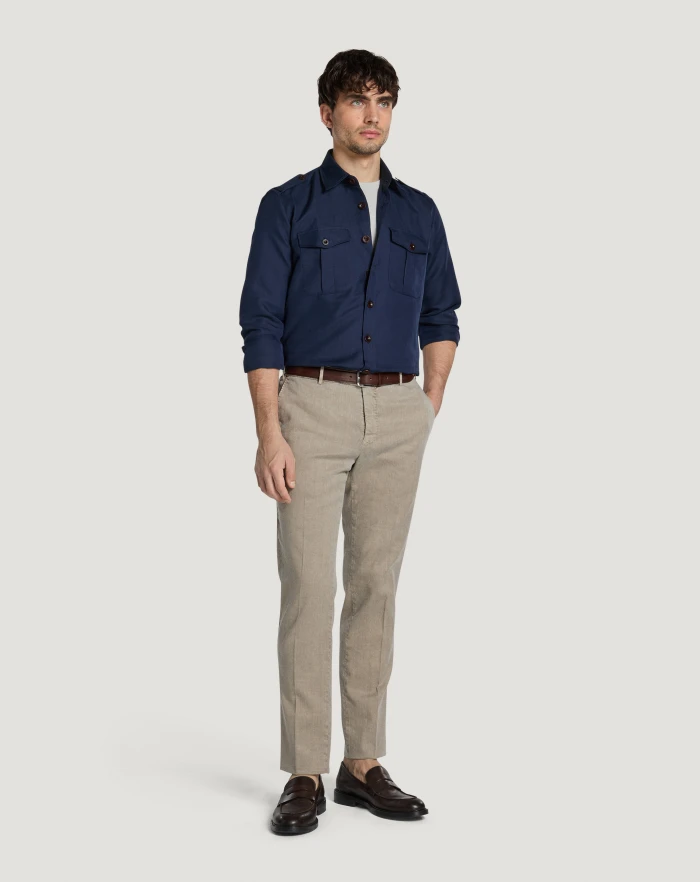Pantaloni Torino Pantaloni Slim in lino stretch délavé Offerte