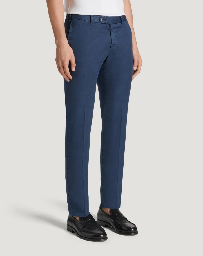 Pantaloni Torino Pantaloni Slim in lino stretch délavé Saldi Di Fabbrica