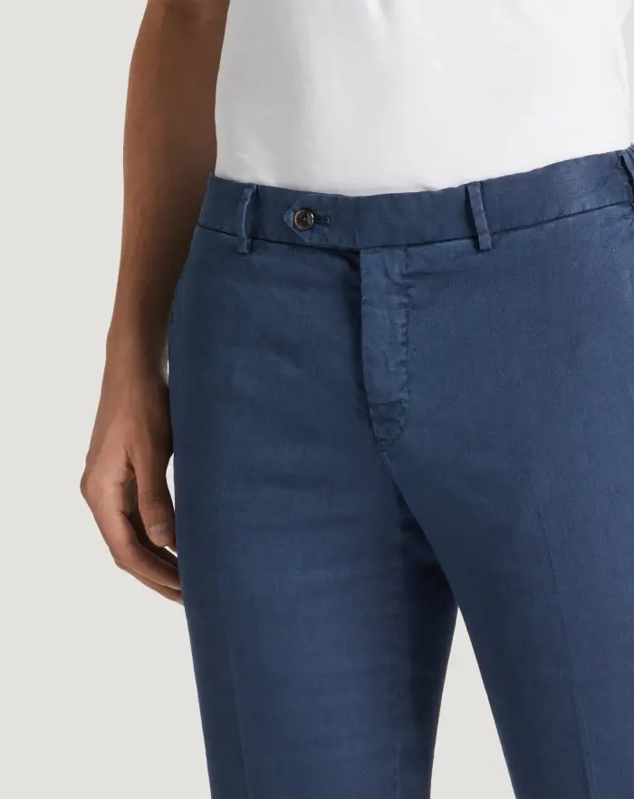 Pantaloni Torino Pantaloni Slim in lino stretch délavé Saldi Di Fabbrica