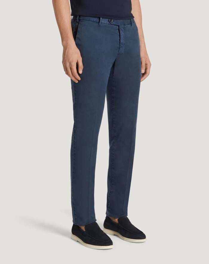 Pantaloni Torino Pantaloni Slim in lino stretch délavé Vendita