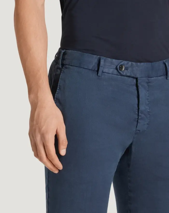Pantaloni Torino Pantaloni Slim in lino stretch délavé Vendita
