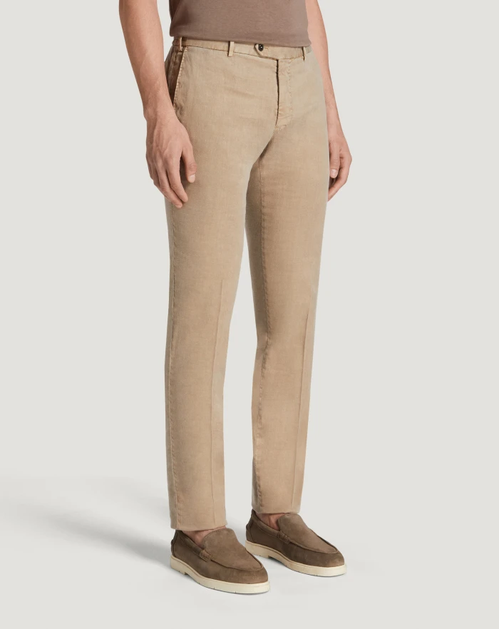 Pantaloni Torino Pantaloni Slim in lino stretch délavé Soddisfazione Garantita