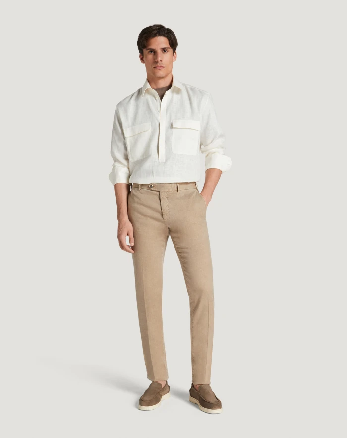 Pantaloni Torino Pantaloni Slim in lino stretch délavé Soddisfazione Garantita