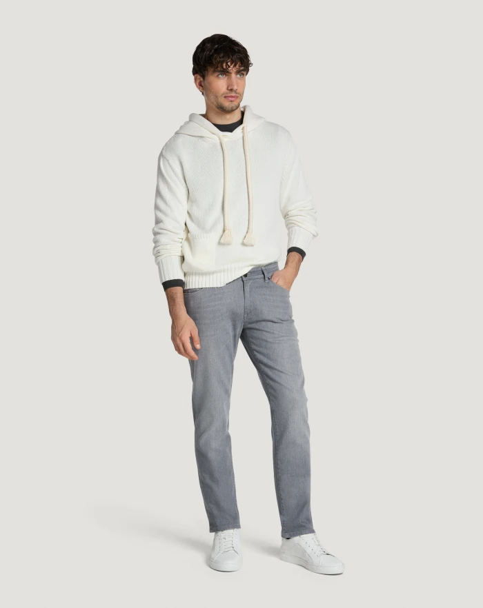 Pantaloni Torino Jeans Swing in light grey denim In Saldo