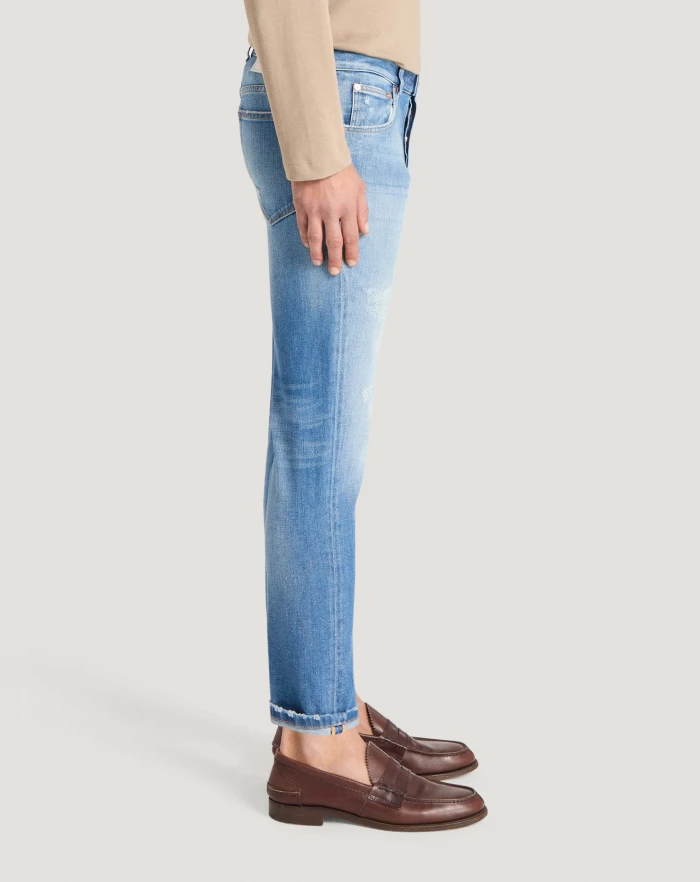 Pantaloni Torino Jeans Reggae in denim stretch indigo Spedizione Gratuita