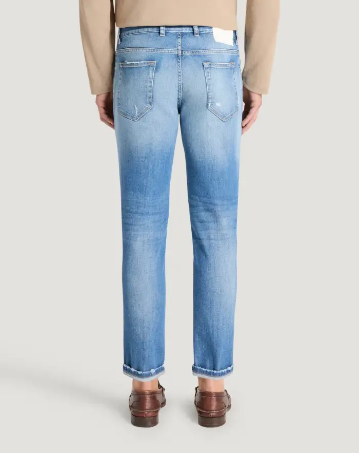 Pantaloni Torino Jeans Reggae in denim stretch indigo Spedizione Gratuita