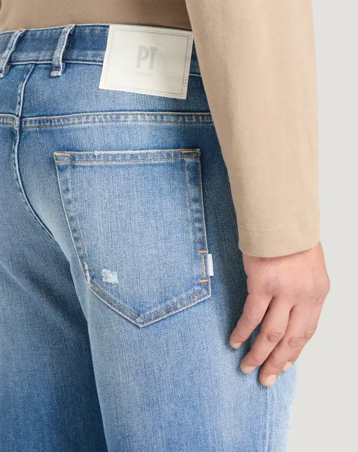 Pantaloni Torino Jeans Reggae in denim stretch indigo Spedizione Gratuita