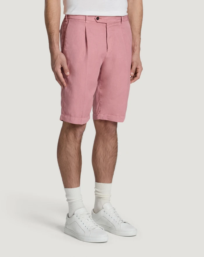 Pantaloni Torino Bermuda in cotone e lino batavia Convenienza
