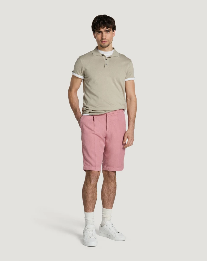 Pantaloni Torino Bermuda in cotone e lino batavia Convenienza