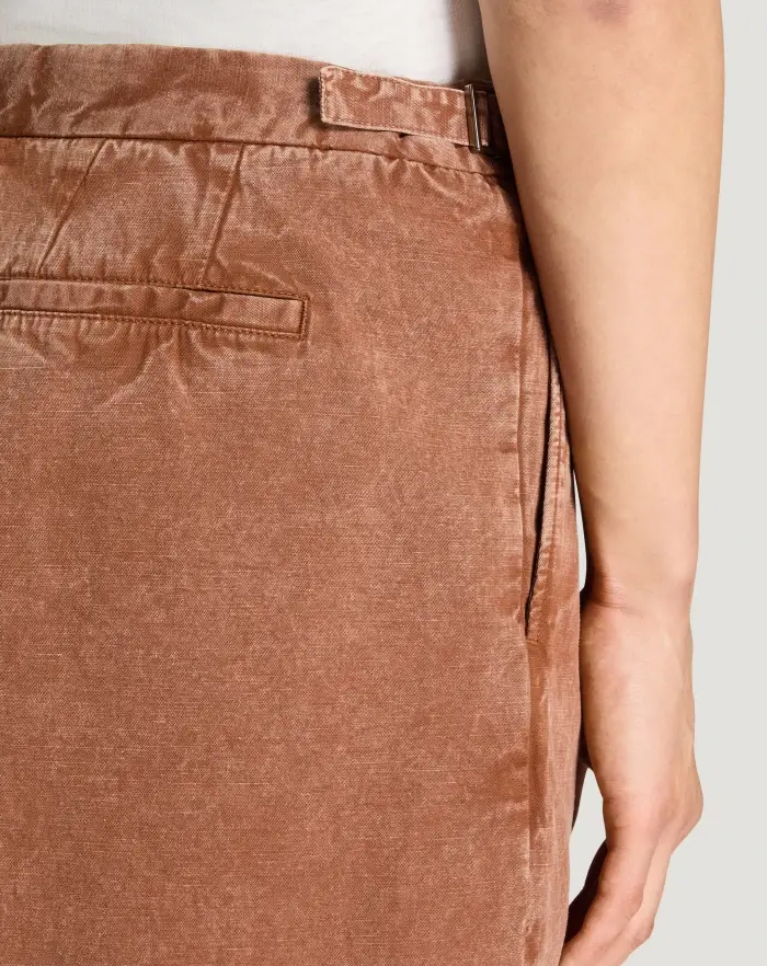 Pantaloni Torino Bermuda in twill di cotone e lino Presa