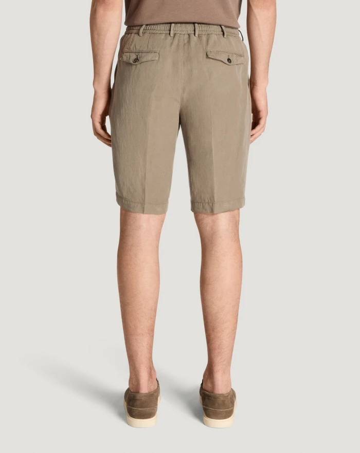 Pantaloni Torino Bermuda in cotone e lino batavia Sconto