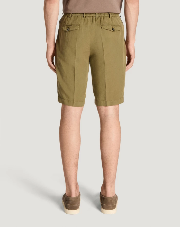Pantaloni Torino Bermuda in cotone e lino batavia Offerta