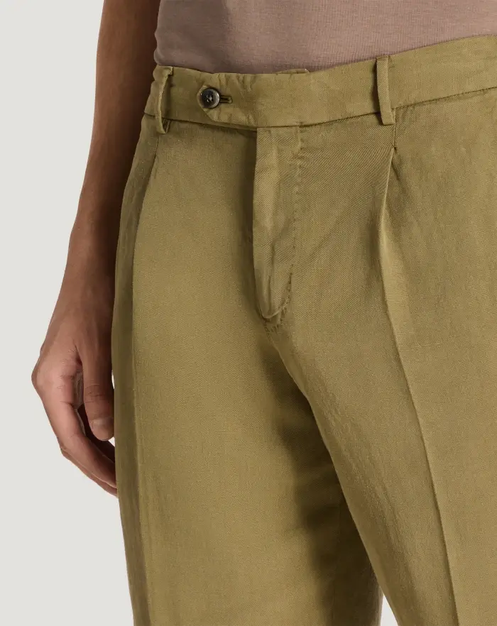 Pantaloni Torino Bermuda in cotone e lino batavia Offerta