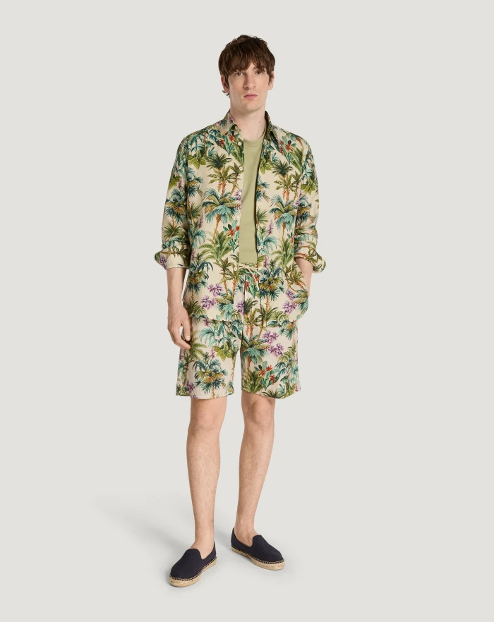 Pantaloni Torino Bermuda in popeline di cotone Online