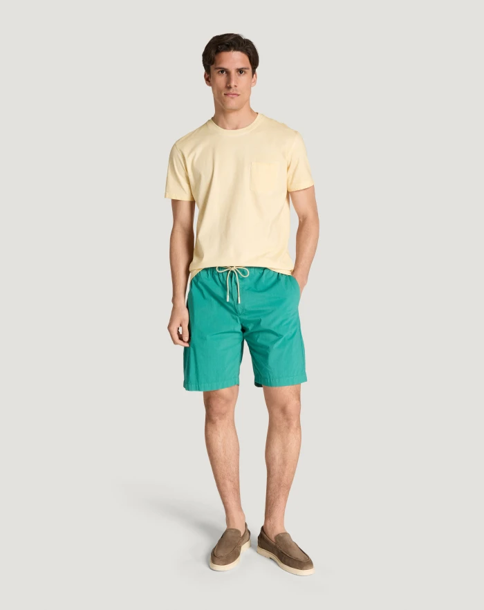 Pantaloni Torino Bermuda in popeline di cotone stretch Outlet