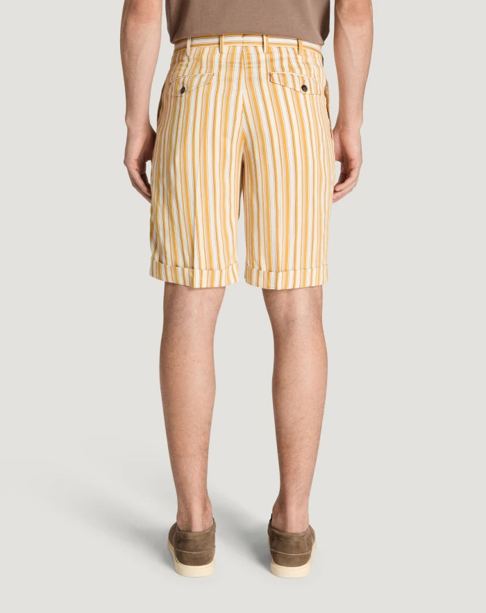 Pantaloni Torino Bermuda in viscosa fluida a righe Hotsell