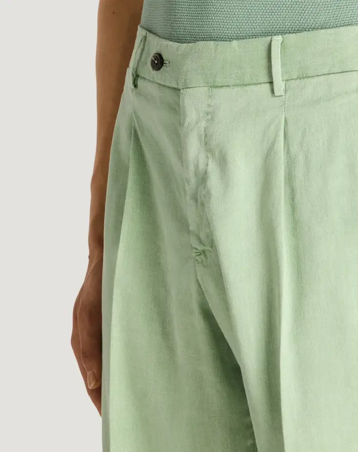 Pantaloni Torino Bermuda in lino stretch délavé Vendita Calda