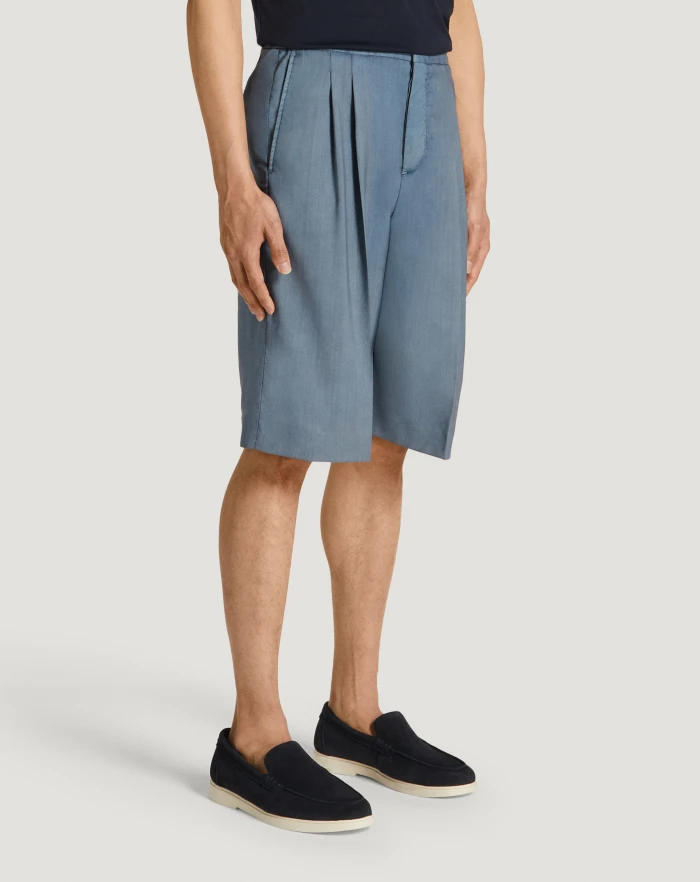 Pantaloni Torino Bermuda in lana comfort Saldi Di Fabbrica