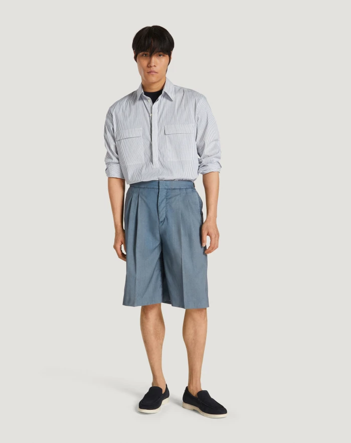 Pantaloni Torino Bermuda in lana comfort Saldi Di Fabbrica