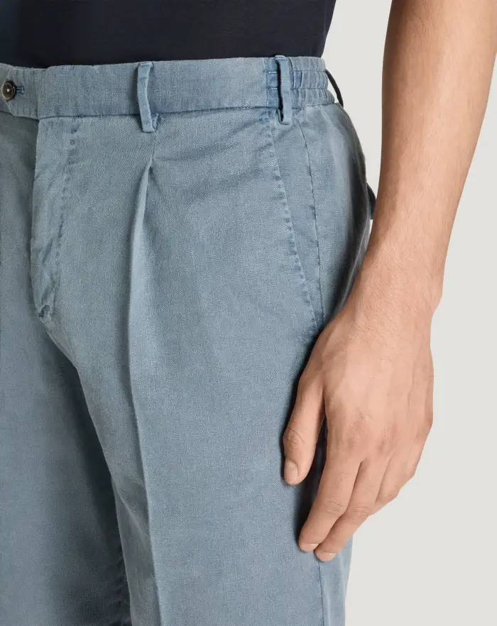Pantaloni Torino Bermuda in lino stretch délavé I Più Venduti