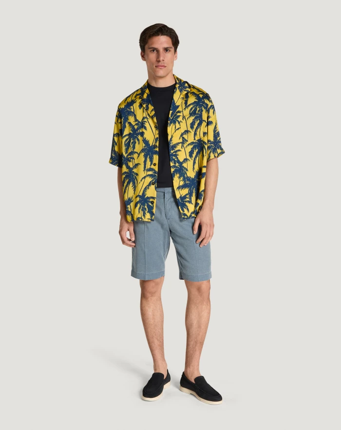 Pantaloni Torino Bermuda in lino stretch délavé I Più Venduti