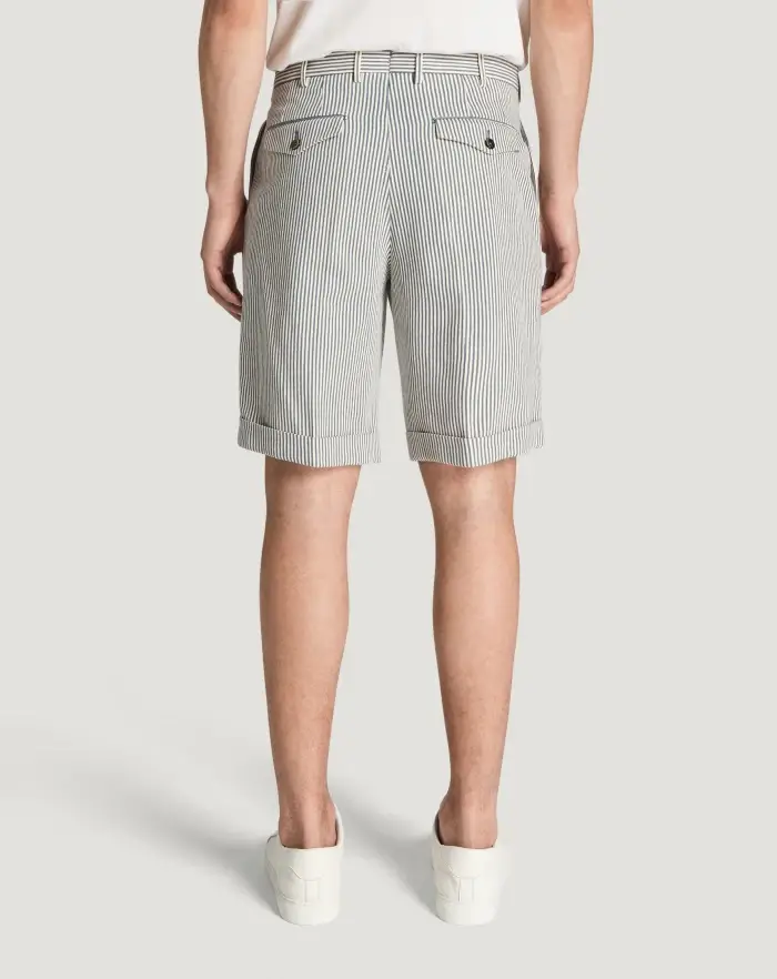 Pantaloni Torino Bermuda in cotone a righe Nuova