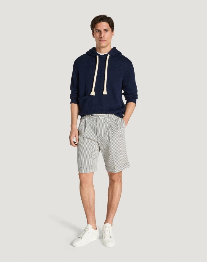 Pantaloni Torino Bermuda in cotone a righe Nuova