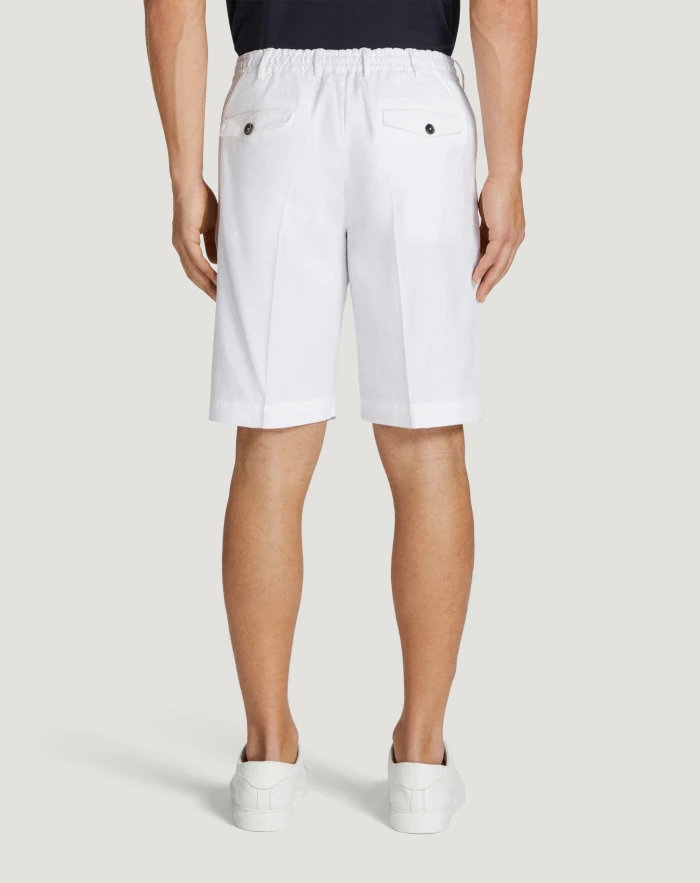 Pantaloni Torino Bermuda in lino stretch délavé Moda