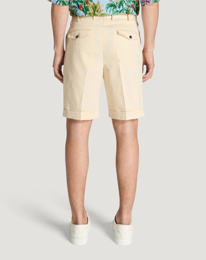 Pantaloni Torino Bermuda in gabardina di cotone e lino 2025