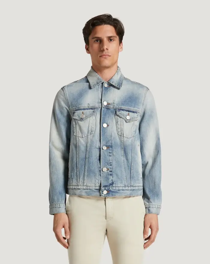Pantaloni Torino Giacca in denim con ricamo Nuova