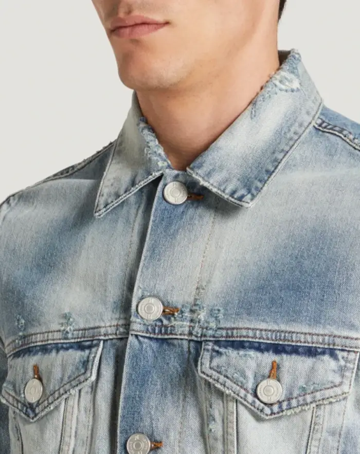 Pantaloni Torino Giacca in denim con ricamo Nuova