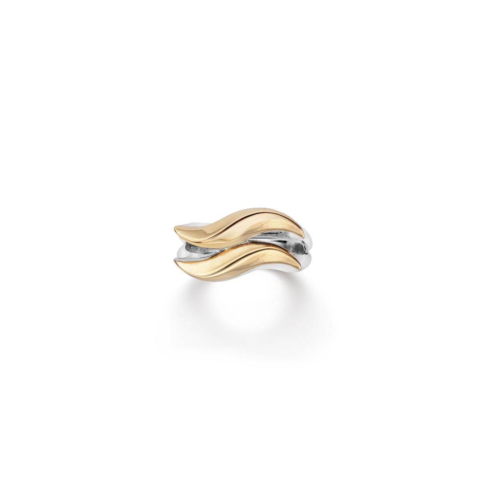 ﻿Paola Grande Gioielli FLAME Anello con due elementi in argento e bronzo